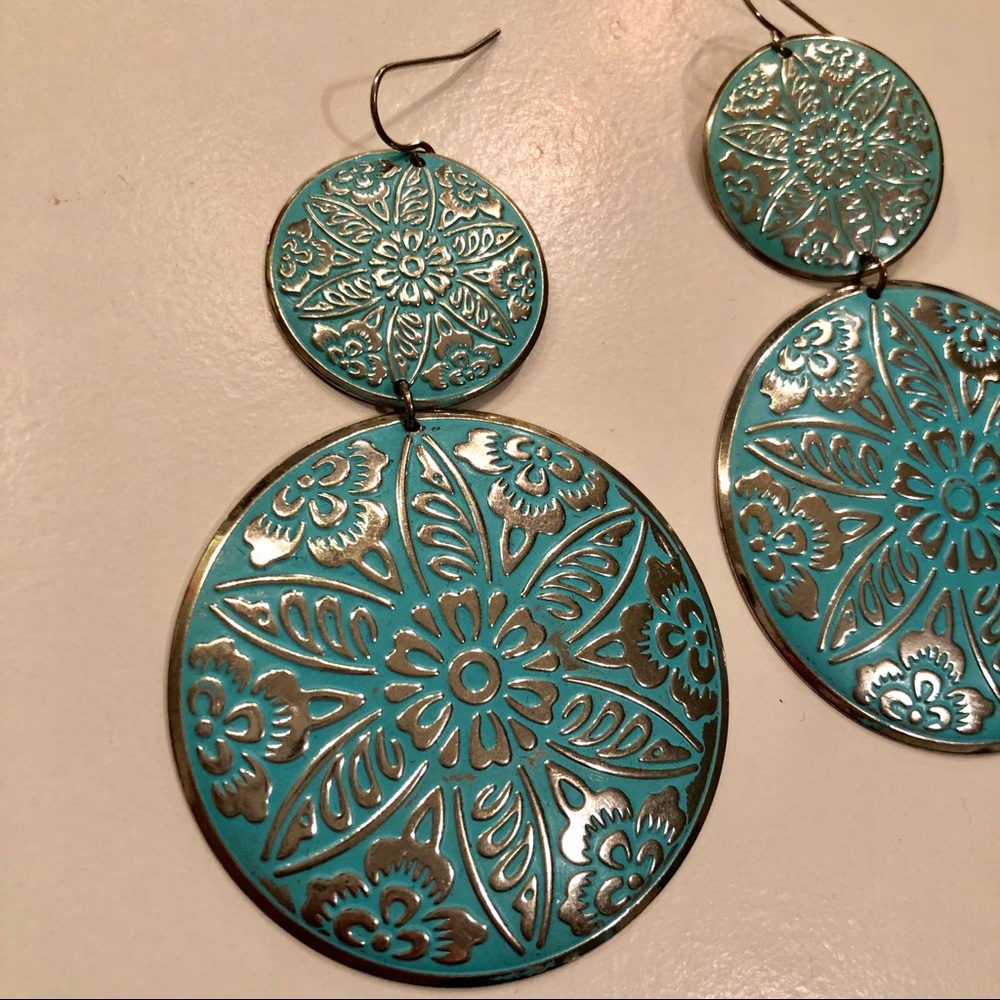 Turquoise and silver earrings